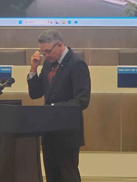 North Dakota Attorney General Drew Wrigley speaks at a press conference September 30, 2025. (KFGO News photo/Paul Jurgens)