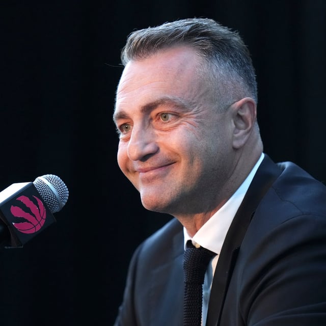 Head Coach Darko Rajaković speaks to the media at the Toronto Raptors media day in Toronto on Monday, Sept. 29, 2025. THE CANADIAN PRESS/Chris Young