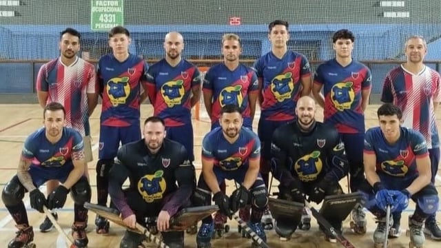 Hockey Patín. Los muchachos de camiseta Azulgrana listos para medirse con sus similares Blugranas