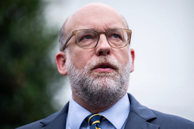 Office of Management and Budget Director Russ Vought at a news conference Monday about avoiding a shutdown ahead of the deadline to fund the government.