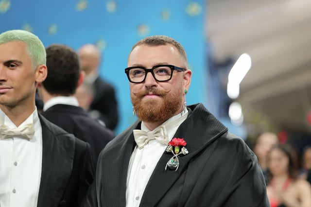 Sam Smith attends the 2025 Met Gala celebrating “Superfine: Tailoring Black Style” at Metropolitan Museum of Art on May 5, 2025, in New York City.
