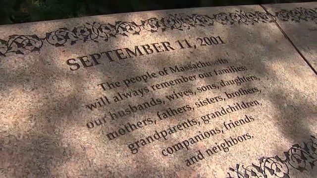A memorial of the Sept. 11, 2001, attack in the Boston Public Garden.