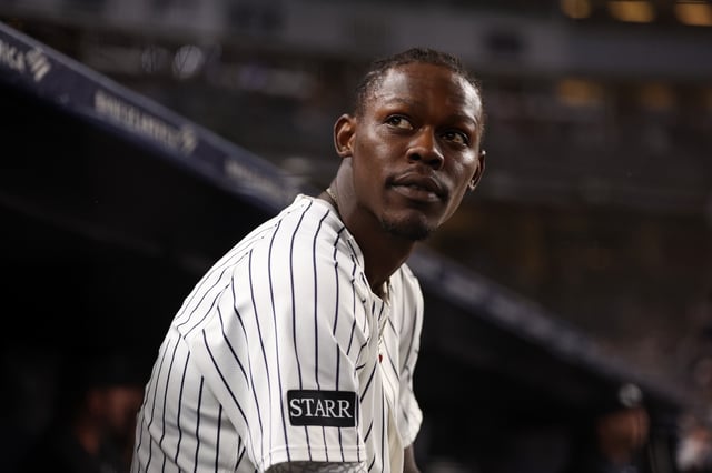 NEW YORK, NY - SEPTEMBER 24: Jazz Chisholm Jr. #13 of the New York Yankees looks on during the game against the Chicago White Sox at Yankee Stadium on September 24, 2025 in New York, New York. (Photo by New York Yankees/Getty Images)