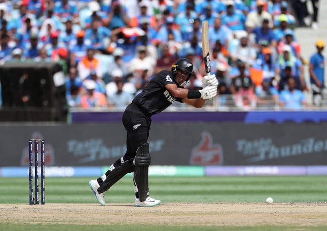 Cricket - ICC Men's Champions Trophy - Final - India v New Zealand - Dubai International Stadium, Dubai, United Arab Emirates - March 9, 2025 New Zealand's Rachin Ravindra in action REUTERS/Satish Kumar