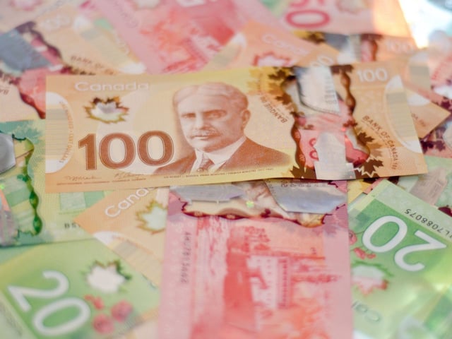 Pile of Canadian money. (Getty Images)