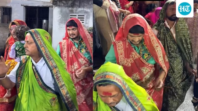 Every Navratri, on its eighth night, men of the Barot community perform Garba dressed in sarees.