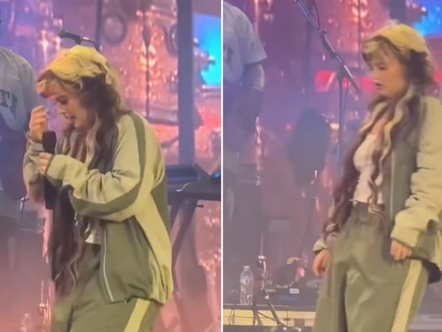 El momento del desmayo de Lola Young en Nueva York.