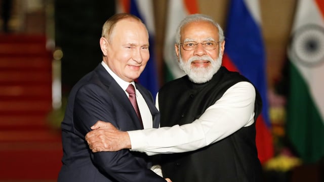 Russian President Vladimir Putin arriving in India for December 5–6 summit with Prime Minister Modi.