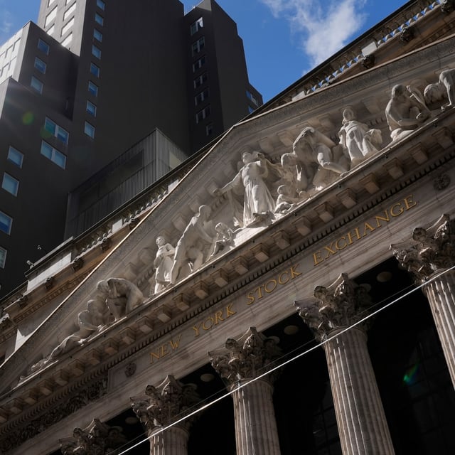 The New York Stock Exchange is seen in New York, Tuesday, April 8, 2025.