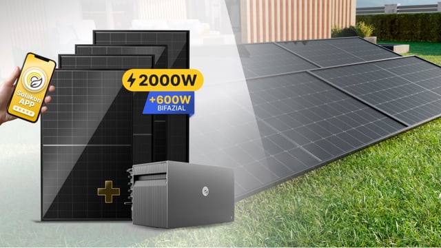 Das Solakon onPower mit starken 2000 Watt ist wahlweise mit dem hauseigenen All-in-One-Speicher.