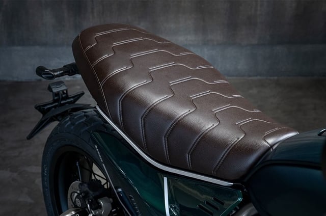 The quilted tan leather seat is unique to the Nightshift. 
