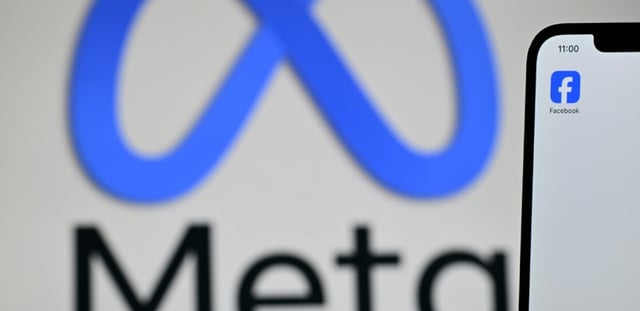 Logo Meta le 20 février 2025 à Guildford, près de Londres.