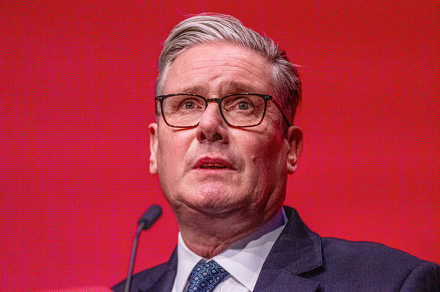 Prime Minister Keir Starmer delivers his conference speech in Liverpool. Photo: Gary Roberts / Alamy