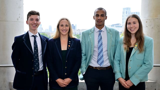 Next year’s captains: Tobias Bernard and Heidi Long for Oxford, left, with Noam Mouelle and Gemma King for Cambridge