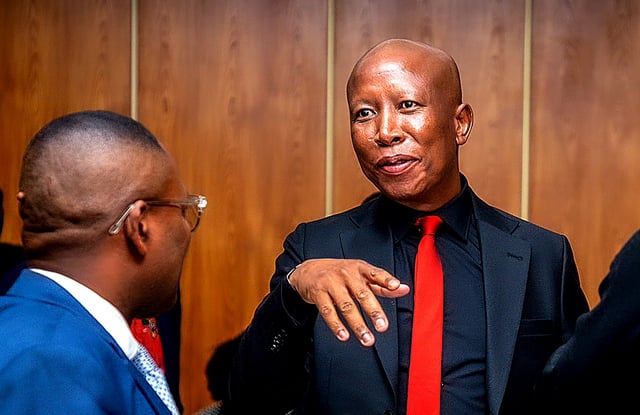 EFF leader Julius Malema appears at the East London Magistrate’s Court, where he was convicted of various firearm charges. (Photo: EFF / Facebook)