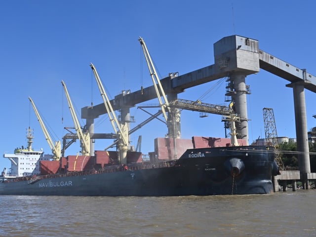 Exportación de granos en Rosario.
