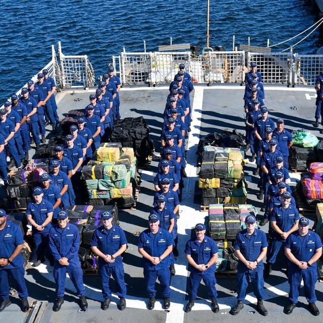 The U.S. Coast Guard announced a significant drug seizure, offloading more than 12,750 pounds of cocaine and marijuana with an estimated street value of approximately $94.5 million at Port Everglades. (USCG)