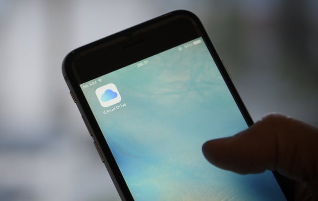 The iCloud storage application is seen on an iPhone on November 8, 2017. (Photo by Jaap Arriens/NurPhoto)