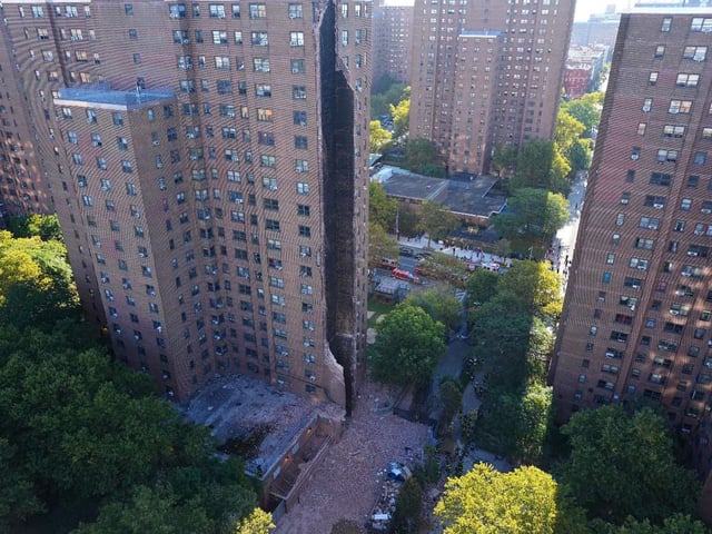 El edificio quedó ligeramente destruído tras el posible colapse del sistema de gas. (Especial)