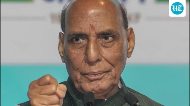 Defence minister Rajnath Singh addresses the 278th Annual Day celebrations of the Defence Accounts Department, in New Delhi, on Wednesday (PTI)