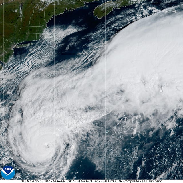Hurricane Humberto, once a major hurricane, is a Category 1 in the northwest Atlantic. Humberto’s remnants are expected to be absorbed by Hurricane Imelda as it approaches Bermuda.
