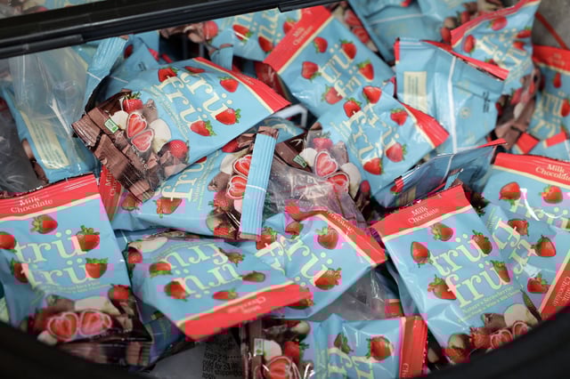 The recall applies to two freeze dried strawberry flavors — dark and white chocolate is one and strawberries and creme is the other.