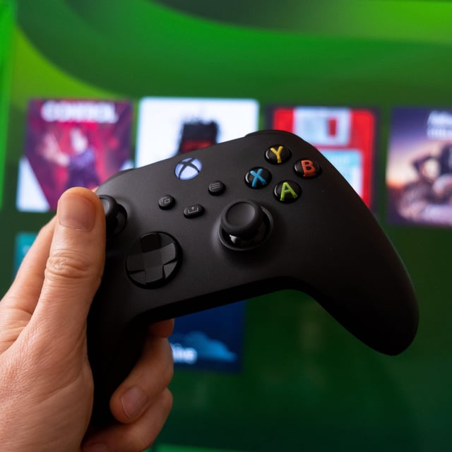 Xbox Game Pass cloud gaming titles shown Xbox controller and Xbox Series X titles
