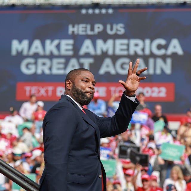 FILE - Rep. Byron Donalds (R-FL) attends a campaign rally for then-former President Donald Trump at the Trump National Doral Golf Club on July 9, 2024, in Doral, Florida. (Photo by Joe Raedle/Getty Images)
