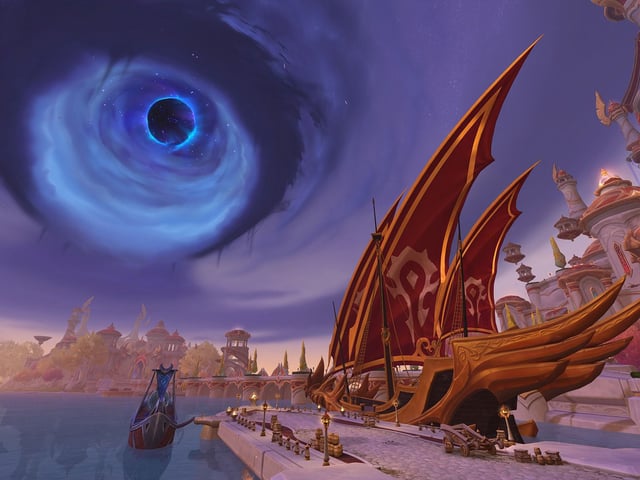 Promotional screenshot of the Void invading Azeroth in World of Warcraft: Midnight