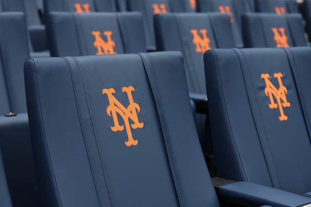 NEW YORK, NEW YORK - MAY 29: A general view of New York Mets logo seats before the game against the Los Angeles Dodgers at Citi Field on May 29, 2024 in the Queens borough of New York City. An Ex-Mets GM has spoken out about the incident that led to his firing.