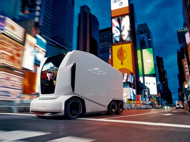 An Einride Pod, an electric self-driving truck developed by Einride, which has no cabin for a driver, is shown in this undated handout photo obtained by Reuters on November 3, 2021. Einride/Handout via REUTERS/File Photo