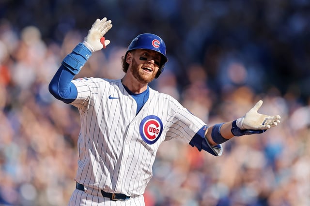 CHICAGO, ILLINOIS – SEPTEMBER 30: Carson Kelly #15 of the Chicago Cubs rounds the bases after hitting a home run during the fifth inning of game one of the National League Wild Card Series between the San Diego Padres and the Chicago Cubs at Wrigley Field on September 30, 2025 in Chicago, Illinois. (Photo by Michael Reaves/Getty Images)