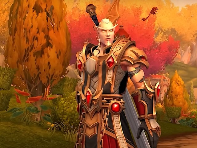 Arator, from World of Warcraft: Midnight, stands proudly amongst his people's home of Quel'thalas.