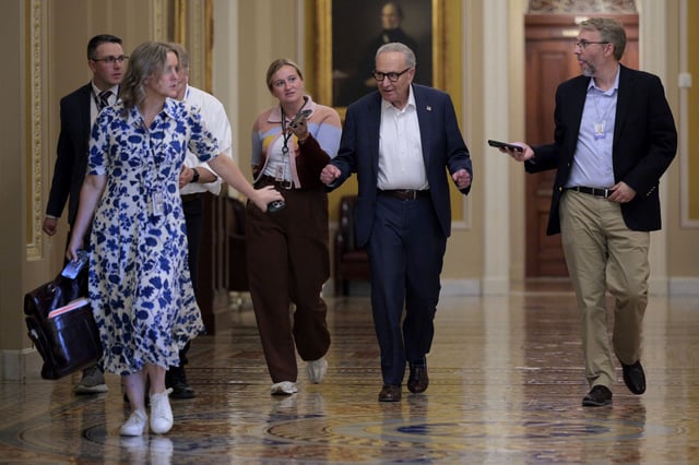Senate Minority Leader Charles Schumer, a New York Democrat, blamed the government shutdown on Republicans' insistence on making deep cuts in healthcare spending.
