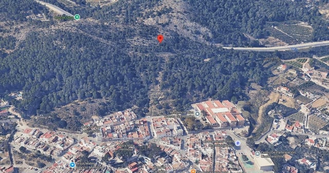 Punto exacto donde ha sido localizado el cuerpo calcinado de la mujer.