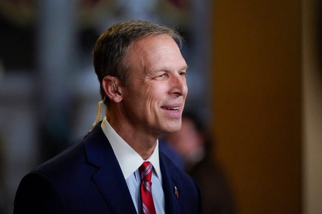 Rep. Scott Perry, R-Pa., center, was watched by the FBI in 2022 to understand his “pattern of life,” identify his vehicle and determine a potential location to serve him with a warrant, according to the New York Post.  (JULIO CORTEZ/AP FILE)