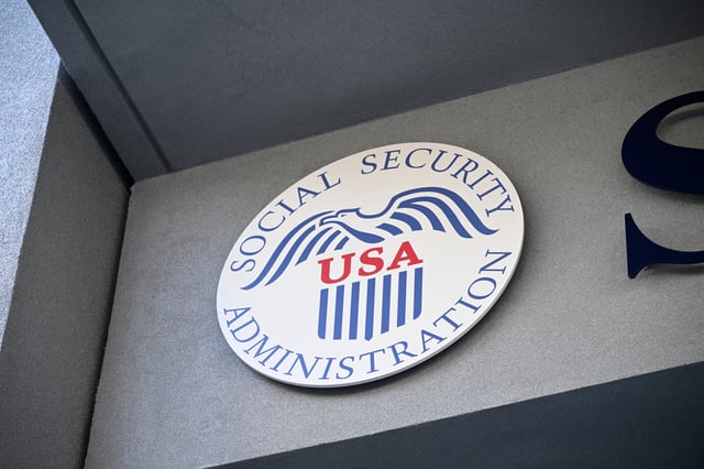 A sign is viewed outside of the Social Security Administration offices, Sunday, April, 13, 2025, in Orlando, Fla. (Phelan M. Ebenhack via AP)