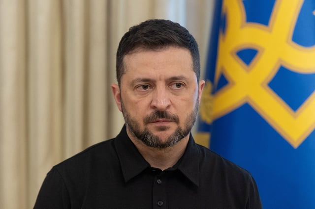 Ukraine's President Volodymyr Zelenskiy holds a news briefing, amid Russia's attack on Ukraine, in Kyiv, Ukraine September 27, 2025. Ukrainian Presidential Press Service/Handout via REUTERS ATTENTION EDITORS - THIS IMAGE HAS BEEN SUPPLIED BY A THIRD PARTY.