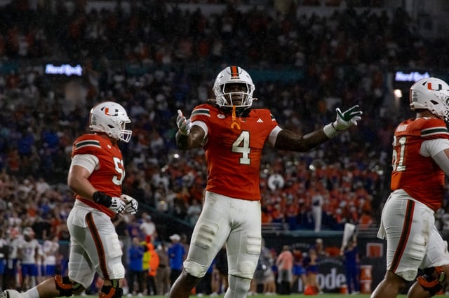 Makena Wong, Photo Editor, Junior running back Mark Fletcher Jr. rushed for 116 yards and a touchdown versus Florida on Sept. 20, 2025.