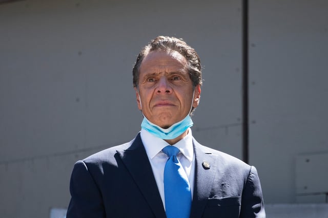 FILE - New York Gov. Andrew Cuomo attends a ceremony at the St. Nicholas Greek Orthodox Church, Aug. 3, 2020 at the World Trade Center in New York. (AP Photo/Mark Lennihan, File)