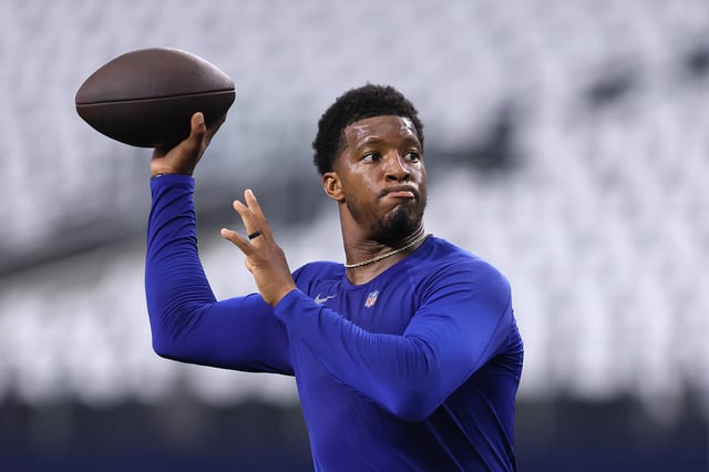 Quarterback Jameis Winston of the New York Giants. (Photo by Sam Hodde/Getty Images)