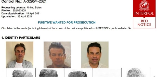 La ficha de interpol de Fred Machado