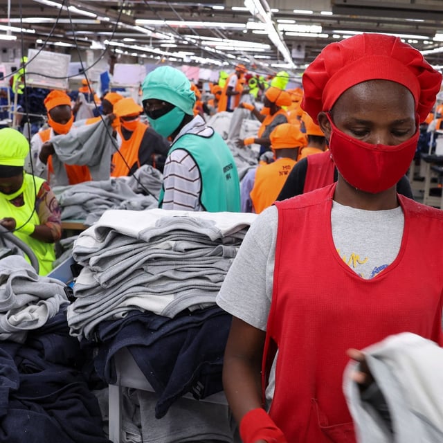 Kenyan workers prepare clothes for export at the New Wide Garment Export Processing Zone (EPZ) factory operating under the U.S. African Growth and Opportunity Act (AGOA), in Kitengela, Kajiado County, Kenya, September 19, 2025. REUTERS/Monicah Mwangi