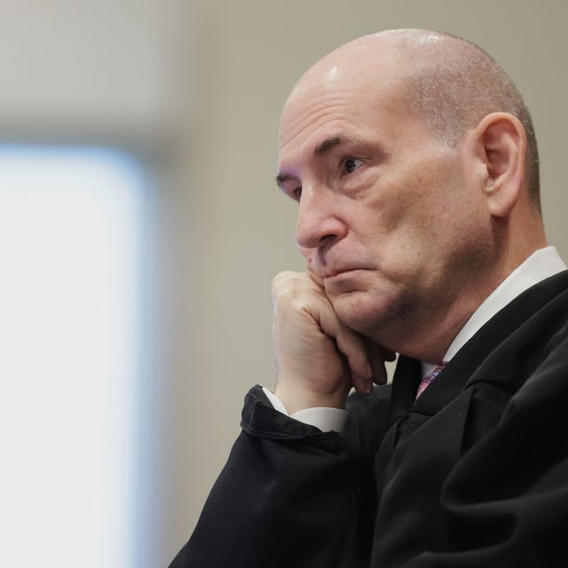 Judge Steven Hippler listens at the sentencing hearing of Bryan Kohberger at the Ada County Courthouse, Wednesday, July 23, 2025, in Boise, Idaho, for brutally stabbing four University of Idaho students to death nearly three years ago. (AP Photo/Kyle Green, Pool)