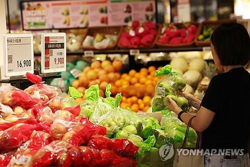 A customer shops at a major discount chain store in Seoul on Sept. 2, 2025. (Yonhap)