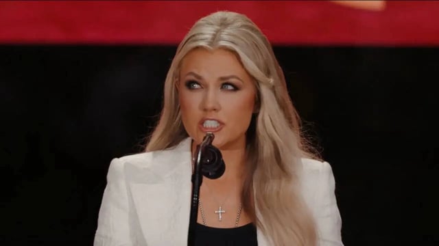 Erika Kirk, the new TPUSA CEO, at Charlie Kirk memorial service