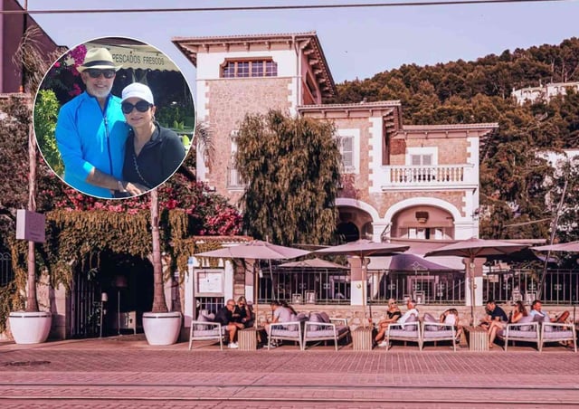 El restaurante en una imagen compartida en redes sociales. En el círculo, Gloria Estefan con su marido.