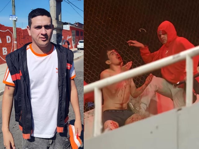 Federico Jiménez Argüello, en la cancha de Berazategui donde fue detenido y en la de Independiente durante la noche de la barbarie por Copa Sudamericana. 