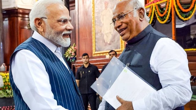 .Prime Minister Narendra Modi and Congress president Mallikarjun Kharge 