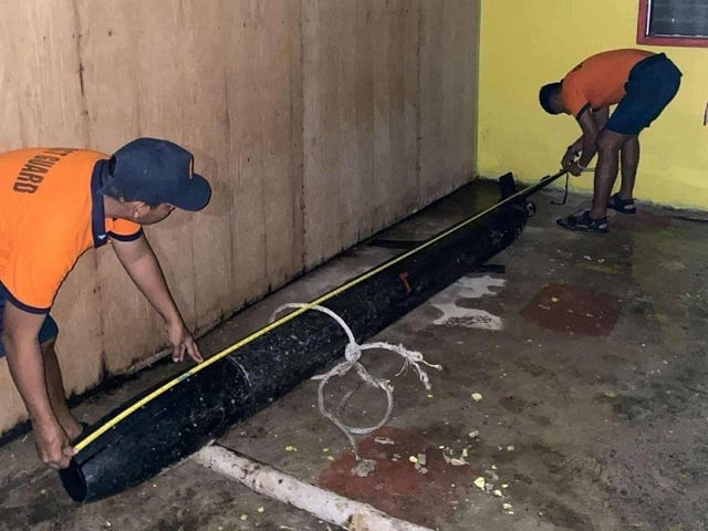 The Philippine Coast Guard said on Tuesday that Filipino fishermen had turned over a 12-foot-long underwater drone they found near the waters of Palawan.